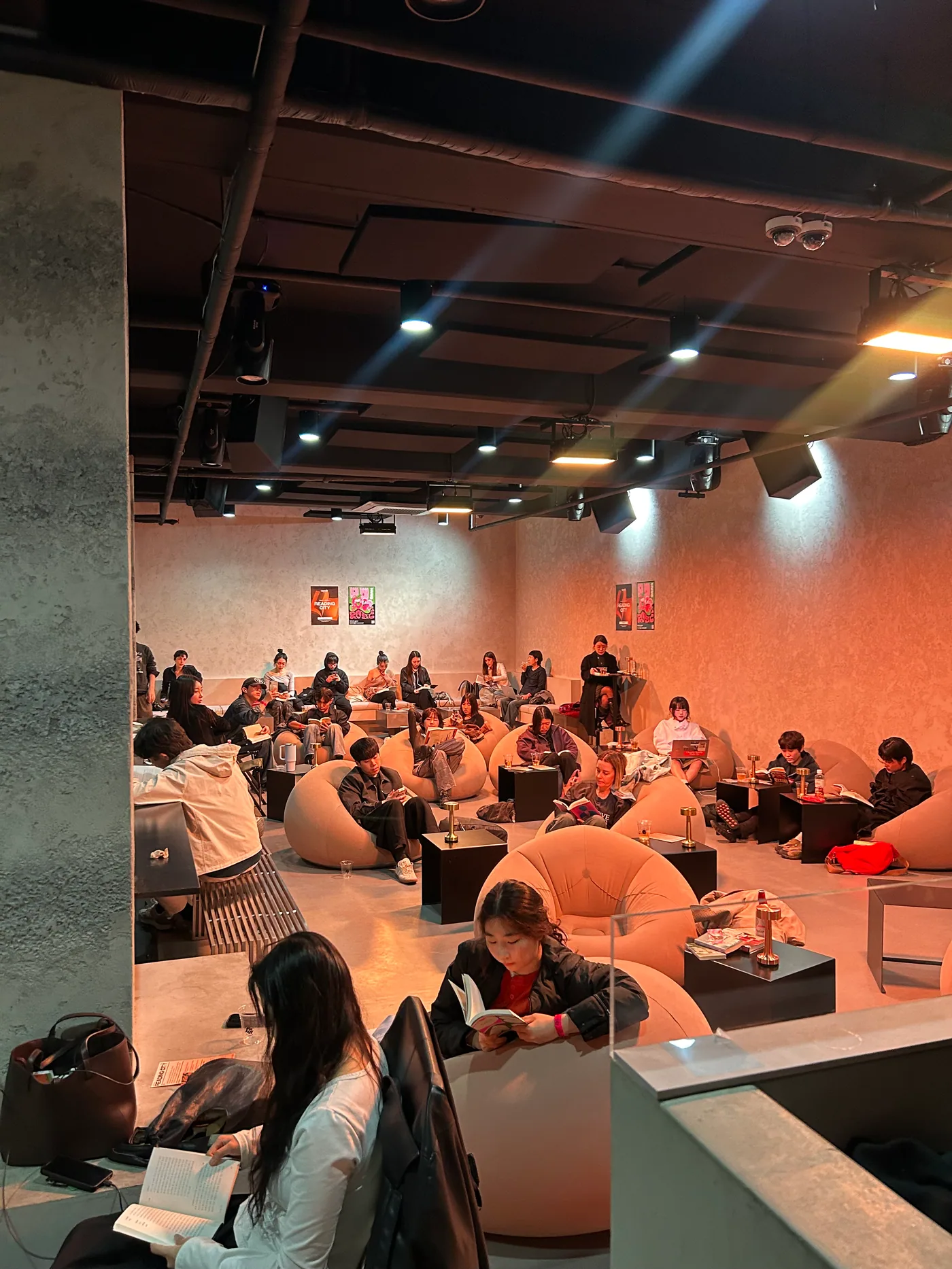 The seating and open room at UNDERCITY during Reading City